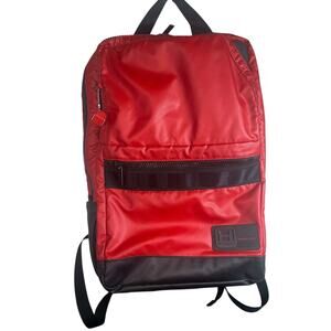 Hedgren Red Black Nylon Backpack Travel School Bag Unisex